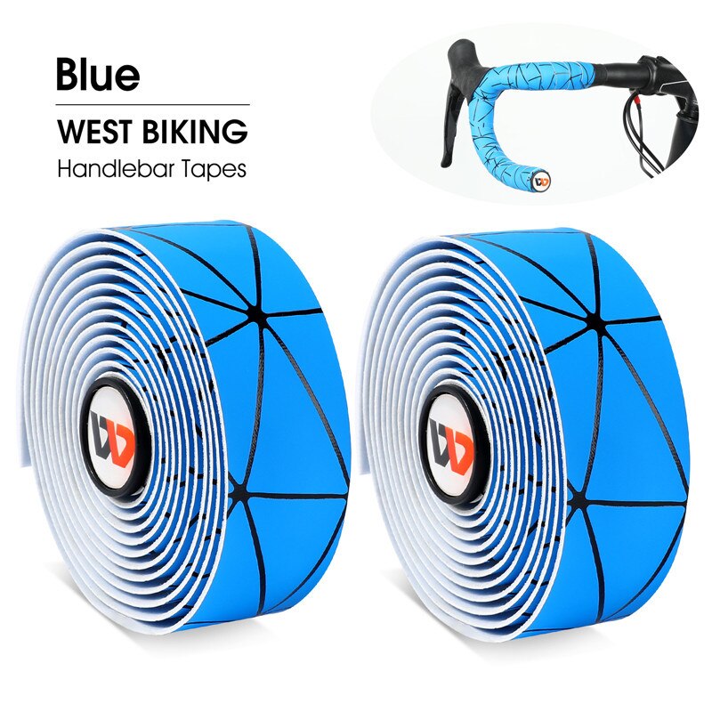 WEST BIKING Bike Handlebar Tape Road Bicycle Anti-slip Silica Gel EVA Shock Absorption Handle Bar Tape Cycling Wrap End Plug