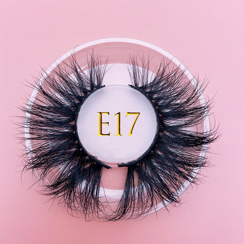 3D MIKIWI real mink lash 25mm E01 extra length and fluffy luxury mink eyelashes natural thick Eye lashes wispy makeup extention