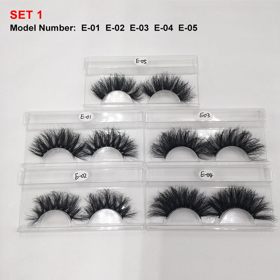 Mink Lashes Wholesale 5/10/30 25mm Lashes Dramatic Fluffy Long Lashes in Bulk Makeup Lashes Mink 25mm Wholesale Mink Eyelashes