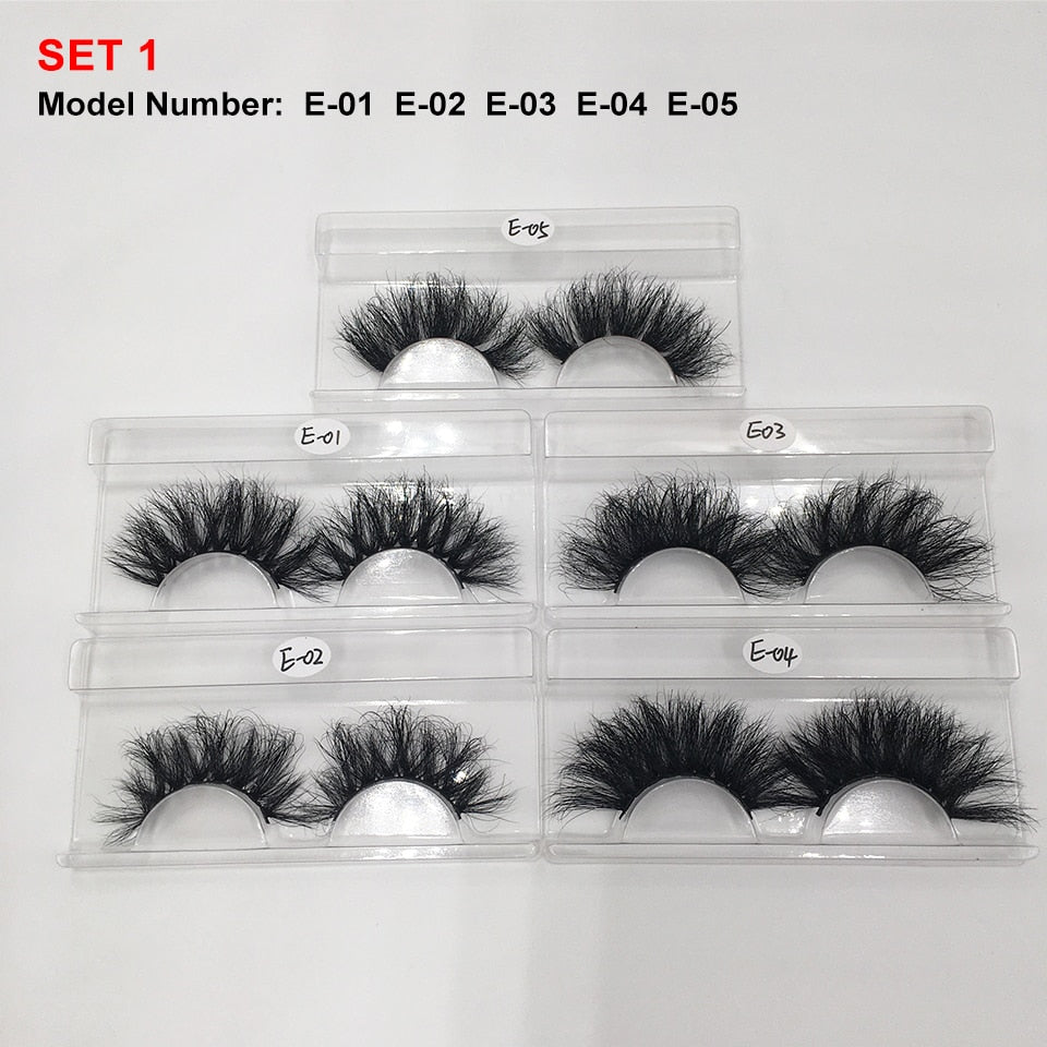 Mink Lashes Wholesale 5/10/30 25mm Lashes Dramatic Fluffy Long Lashes in Bulk Makeup Lashes Mink 25mm Wholesale Mink Eyelashes