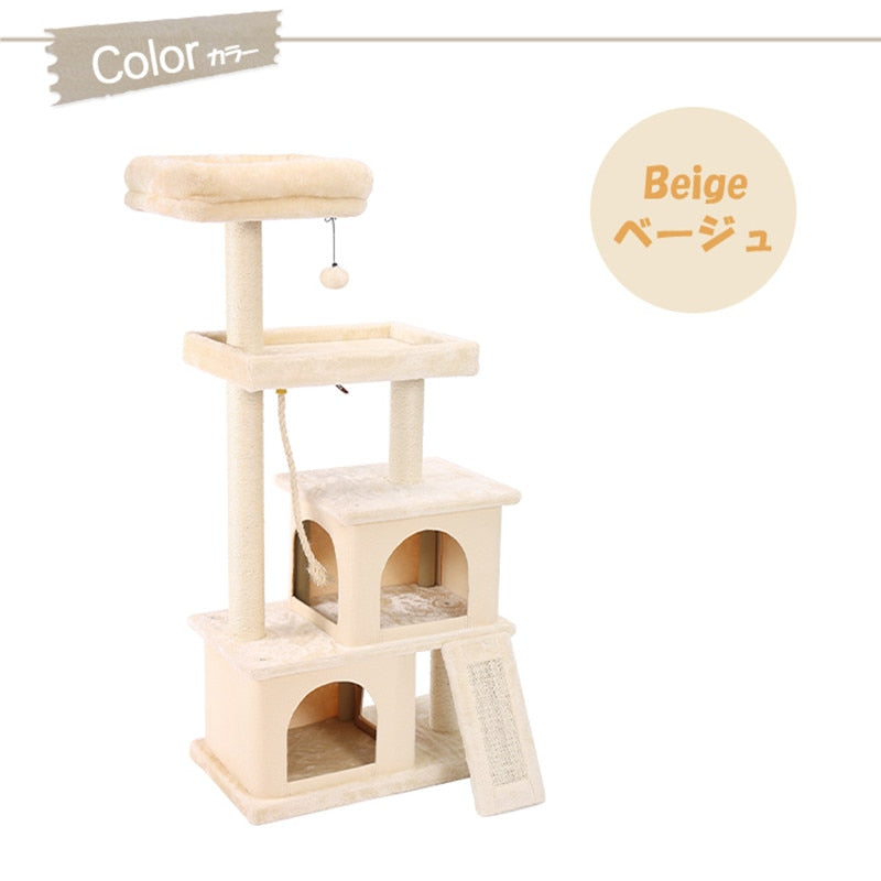 Fast Delivery Large Cat Tree Tower Condo cat scratcher Post Pet Kitty Play House with Hammock Perches Platform rascador gato