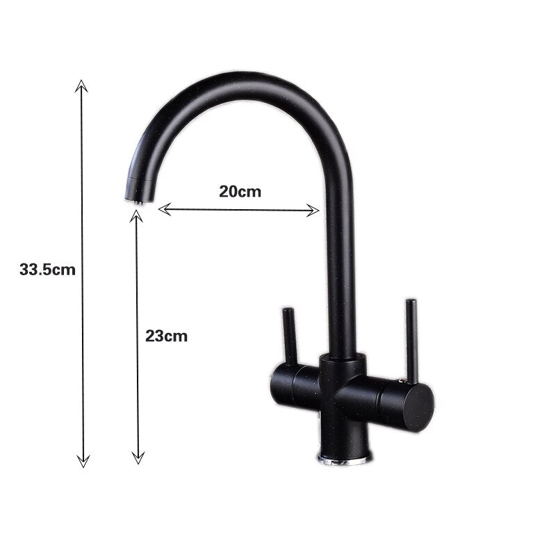 Kitchen Faucet Water with Dot Brass Purifier Faucet Dual Sprayer Drinking Filtered Water Tap Vessel Sink Mixer Tap Torneira