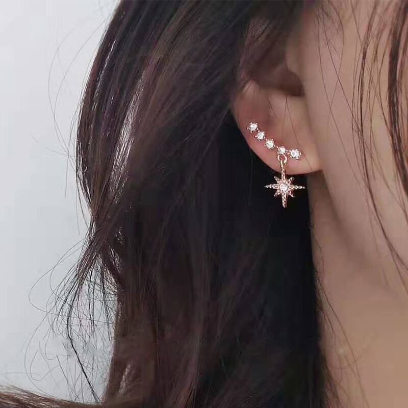 2022 New Crystal Flower Drop Earrings for Women Fashion Jewelry Gold Colour Rhinestones Earrings Gift for Party Best Friend