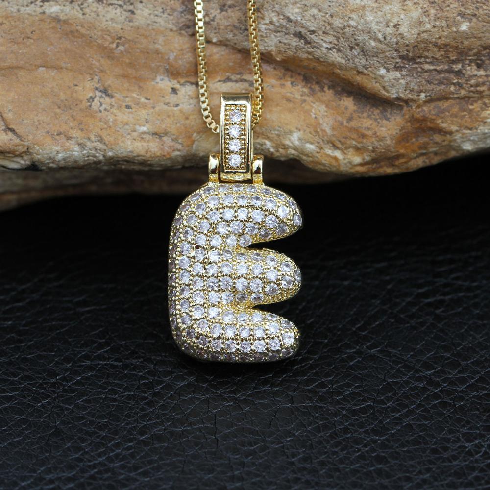 Fashion letters Necklace custom name bubble pendant charm for men and women cubic zircon hip hop jewelry gift