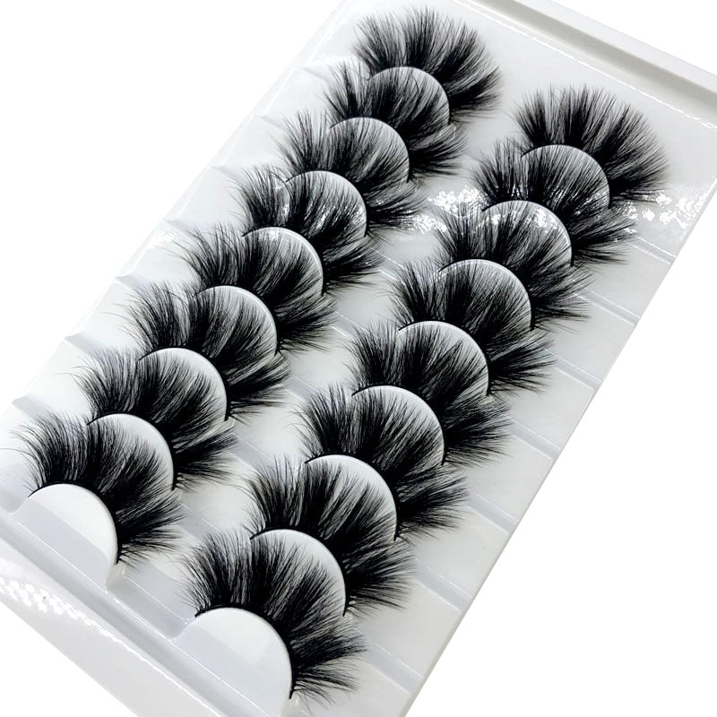 HBZGTLAD New 7/8 pairs 15-25mm natural 3D false eyelashes fake lashes makeup kit Mink Lashes extension mink eyelashes maquiagem