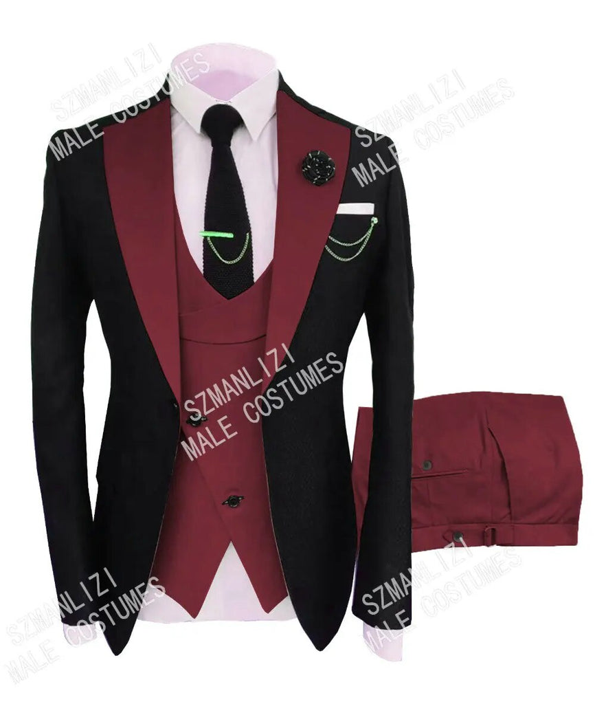 2020 Custom Made 3-Piece Beige Smoking Blazer Casual Business Gentlemen Groom Suits Prom Suits For Men Wedding Best Man Tuxedo