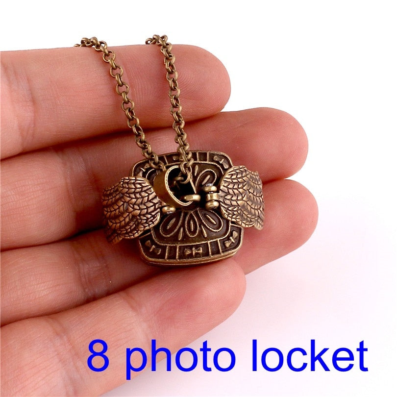 Magic 4 Photo Pendant Necklace For Women Men Memory Floating Locket Necklace Angel Wings Fashion Album Box Necklaces No photos