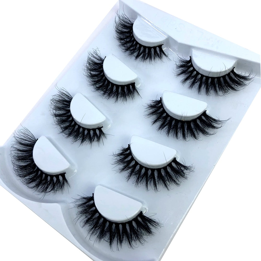 HBZGTLAD New 7/8 pairs 15-25mm natural 3D false eyelashes fake lashes makeup kit Mink Lashes extension mink eyelashes maquiagem