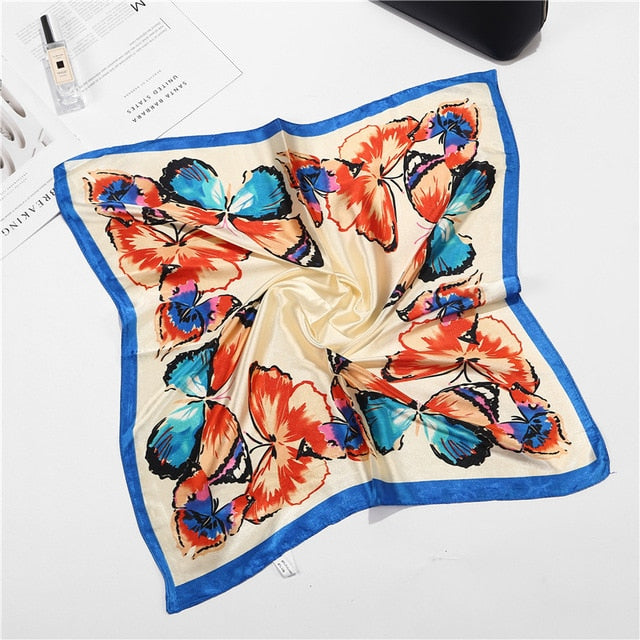 Scarf Satin Bandana Kerchief Silk Women's Luxury Brand Designer Summer Small Bag Wrap Retro Paisley Scarves Muslim Islamic