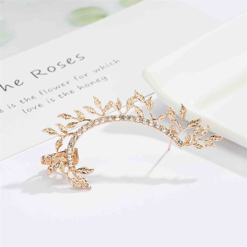 2019 New Fashion Elegant Vintage Punk Gothic Crystal Rhinestone Ear Cuff Wrap Stud Clip Earrings