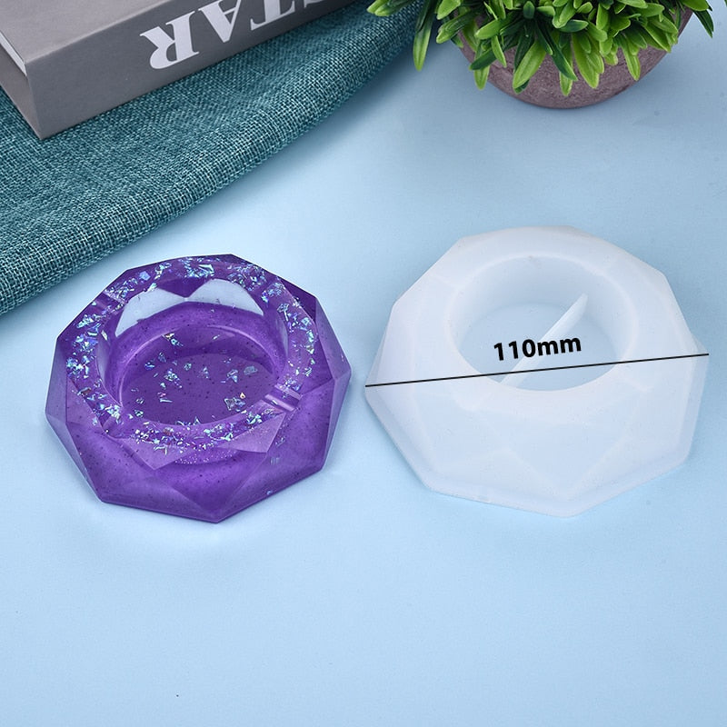 Silicone Mold Ashtray Resin Mold Heart Square Mold For DIY Resin UV Crystal Epoxy Crafts Crystal Ashtray Home Decoration