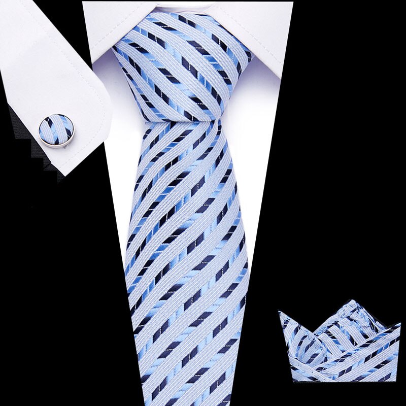 Free shipping Mens Ties  Luxury Paisley Blue Silk Tie with Hanky Tie Set Cufflinks Buisness jacquard Woven Neck Tie