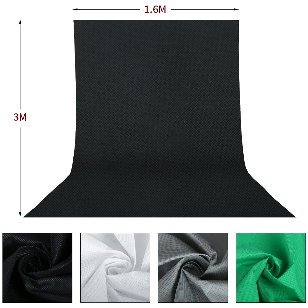 4Pcs 1.6x3M Photography Background Backdrops Cloth Green Screen Chromakey For Photo Studio Video Background Portrait Party