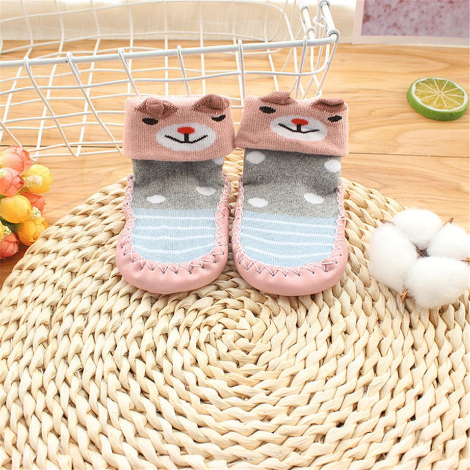 2023 New born Baby Socks With Rubber Soles Infant Baby Girls Boys Shoes Spring Autumn Baby Floor Socks Anti Slip Soft Sole Sock