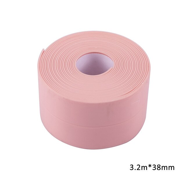 3.2mx38mm 22mm Windows Bath Tape Sealing Strip Pvc Kitchen Waterproof Wall Sticker Self-adhesive Seam Toilet Corner Tape Sealant