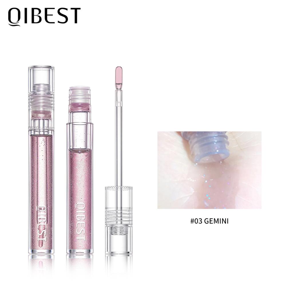 QIBEST Transparent Lip Gloss Plumping Lip Plumper Shimmer Glossy Moisturizing Lip Tint Nourise Mirror Lipgloss Base Natural