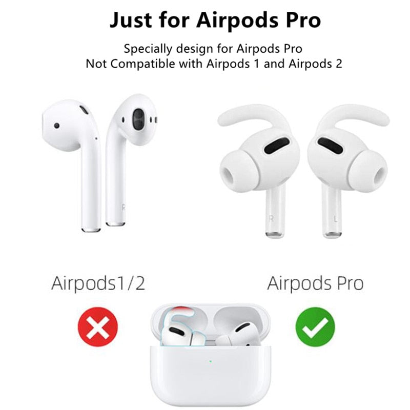 3 Pairs Silicone Ear Hooks for AirPods Pro,Earbuds Earpods Anti-Lost Ear Tips Ear Pads Cover for Apple AirPods Pro AirPods 3