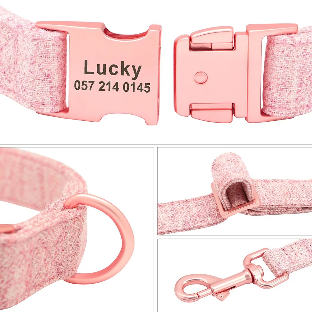 Personalized Dog Collar Custom Nylon Dog Collar Engraved Name ID Adjustable For Small Medium Large Dog Chihuahua Pitbull