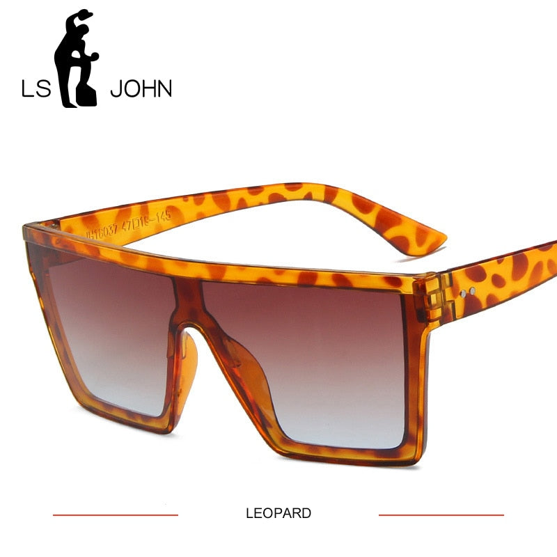 LS JOHN Oversized Square Sunglasses Women 2020 Fashion Shades for women Retro Sun Glasses Women Big Frame Vintage Eyewear UV400