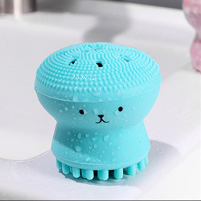 Facial Cleansing Brushes Silicone Cute Octopus Facial Cleanser Pore Cleanser Exfoliator Face Scrub Washing Brush Skin Care Tools