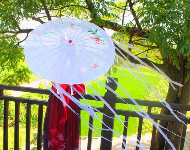 Tassels Chinese Umbrella Ribbon Silk Umbrella Hanfu Cos Umbrella Prop Shoot Ancient Costume paraguas cosplay princess parasol