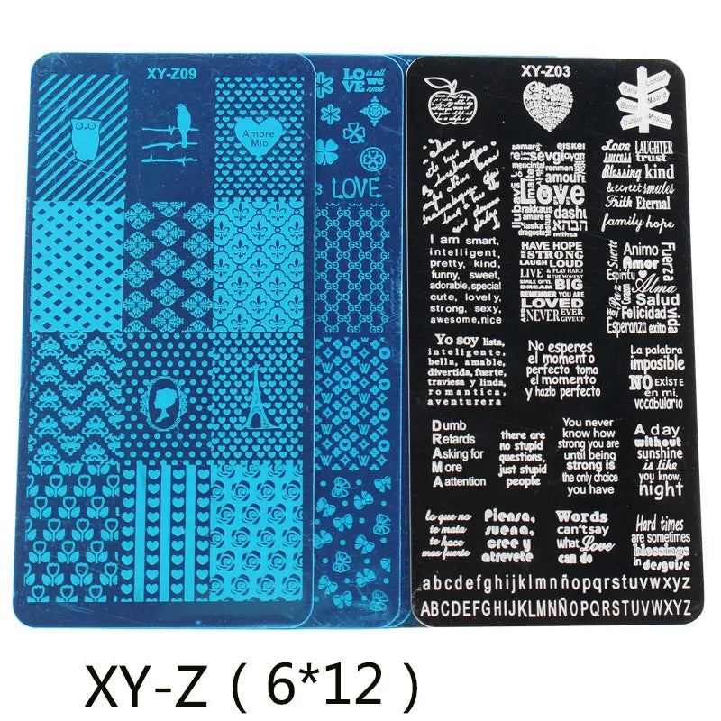 1PC English Words Nail Art Image Stamp Stamping Plate Manicure Template nail plate DIY nail print Nail polish steel plate XY-Z32