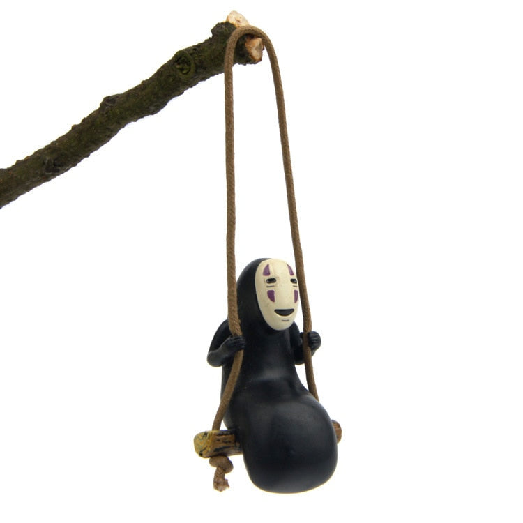 Spirited Away No Face Man Figures Toys Car Pendant Keychain MiyazakiHayao Swing No Face Man Action Model Anime Collection Gift