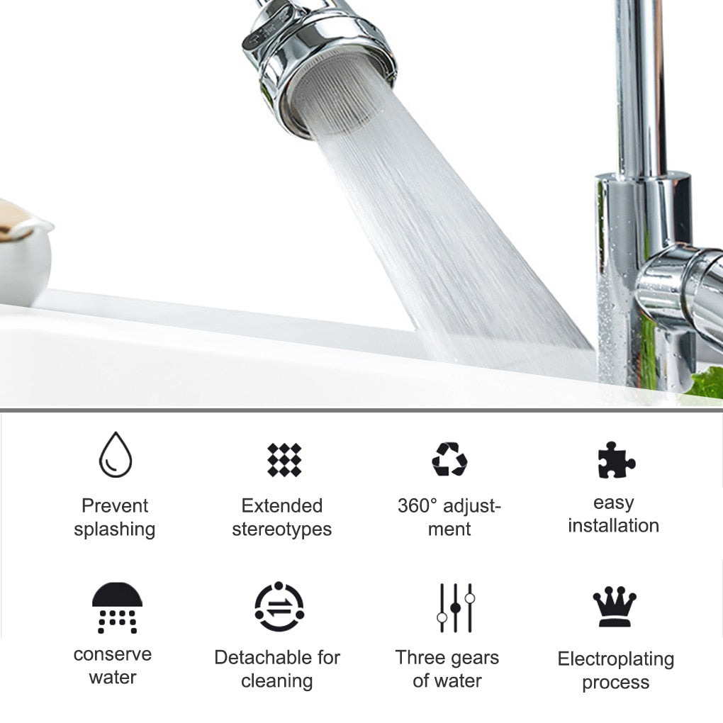 360 Degree Diffuser Swivel Kitchen Accessories Cleaning Fruit Vegetable Tools Faucet Shower Head Filter Water Stream Tap Bubbler