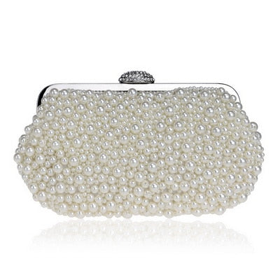 Women messenger beaded women vintage evening bags imitation pearl shell women bag shoulder bags,diamonds clutch bag for wedding