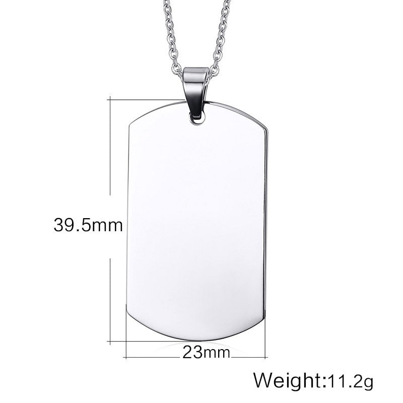 Stainless Steel Double Dog Tag Necklace for Men High Polished Pendant ID Men Jewelry 24&quot; Chain Necklace