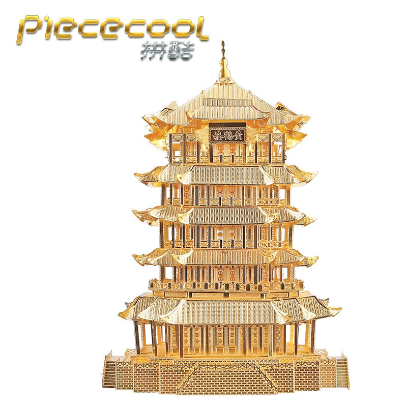 MMZ MODEL Piececool 3D Metal Puzzle TengWang Pavilion Assembly Metal Model kit DIY 3D Laser Cut Model puzzle Toys Gift for Adult