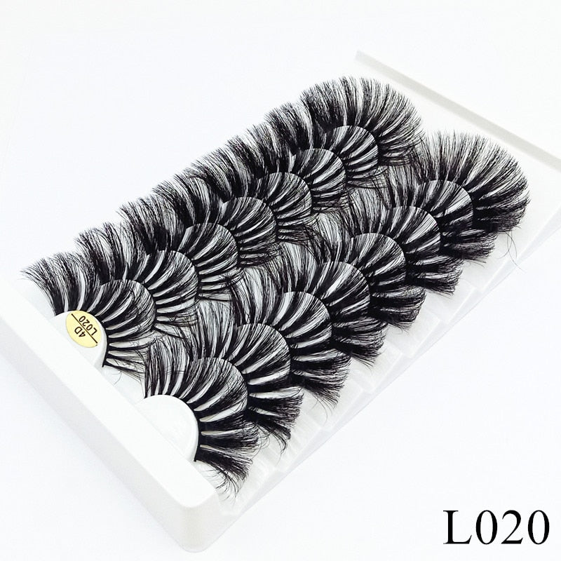 3/5/8 Pairs 3D Mink Lashes 25mm Dramatic Volume Eyelashes Mink Natural Long Silk Eyelashes Beauty Makeup Eyelash Extension Tool