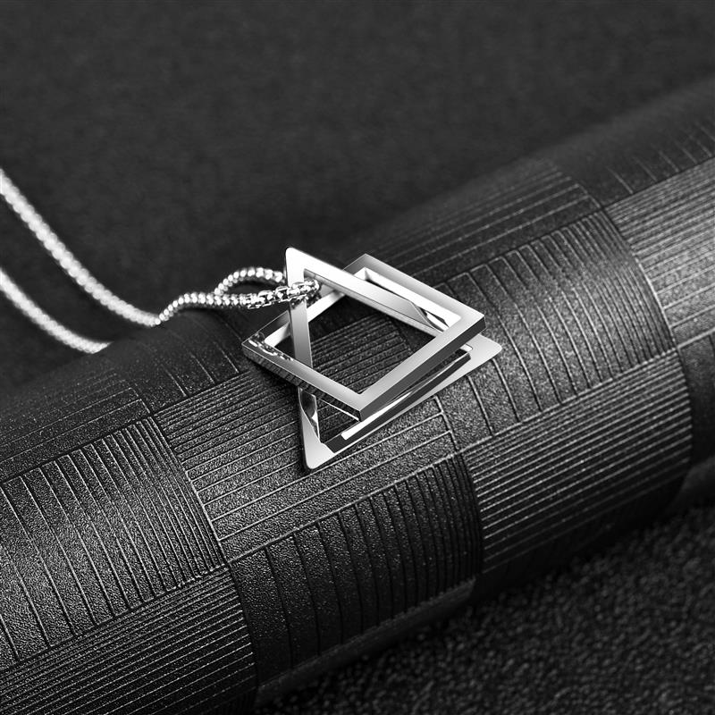 Hot Fashion Geometric Men Pendant Necklace Classic 316L Stainless Steel Chain Necklace For Man Male Punk Jewelry Party Gift