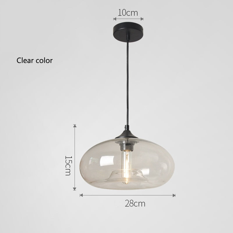 Simple Modern Colorful Hanging Lamp Loft E27 Pendant Lamp Decor for Kitchen Restaurant Room Glass Light Fixtures