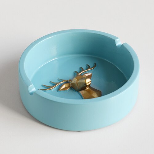 Resin Deer Head Portable Ashtray For Gift Home Office Hotel Outdoor Smokeless Ashtray Holder Home Decor