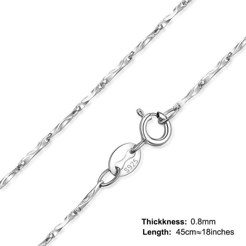 JewelryPalace Genuine 100% 925 Sterling Silver Necklace Ingot Twisted Trace Belcher Snake Bar Singapore Box Chain Necklace Women