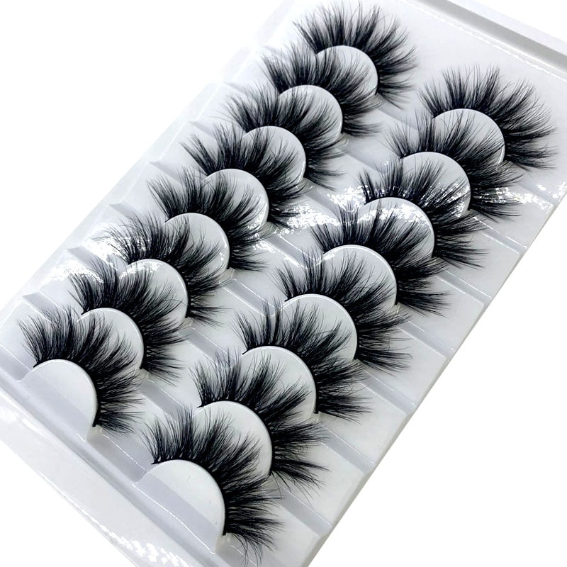 HBZGTLAD New 7/8 pairs 15-25mm natural 3D false eyelashes fake lashes makeup kit Mink Lashes extension mink eyelashes maquiagem