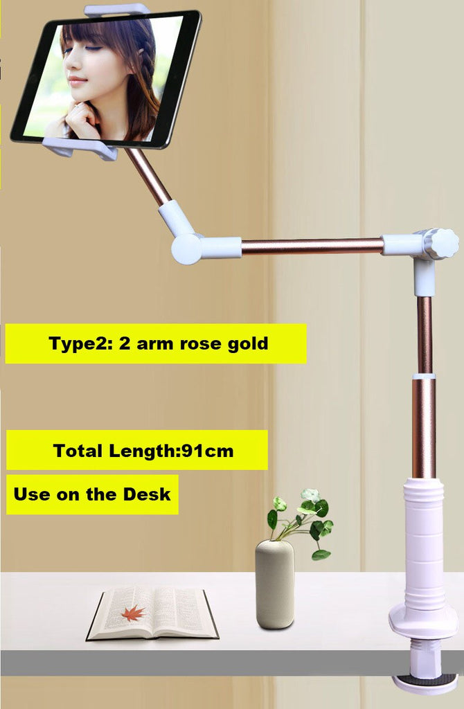 Folding Long Arm Tablet Phone Stand Holder For Ipad Pro 12.9 11 10.5 Samsung Kindle 4-14 Inch Lazy Bed Tablet Mount Bracket