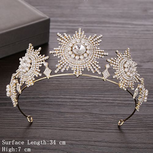 Rhinestone Crystal Tiara Crown Wedding Hair Accessories Bridal Tiara Hair Crown Wedding Hair Jewelry Crystal Tiara Golden Diadem