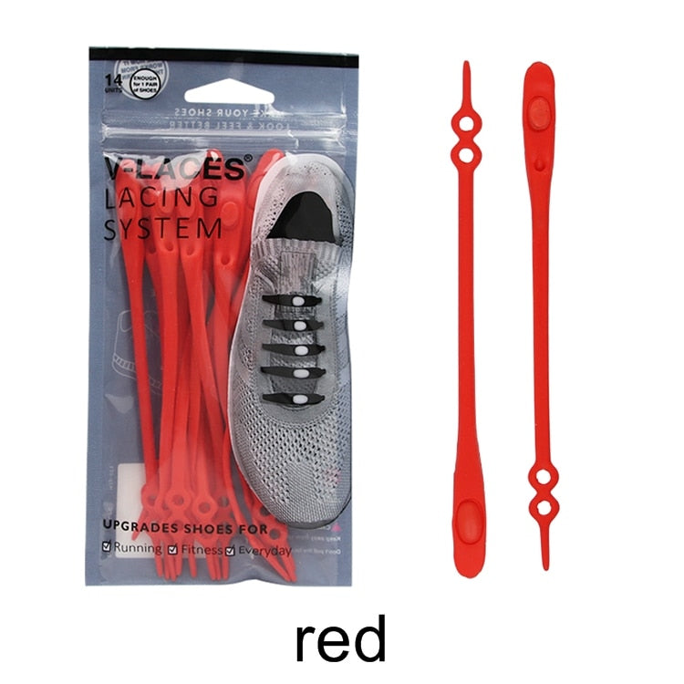 14pcs/set Waterproof Silicone Shoelace Safty Shoes Accessories Round Elastic Shoelaces No Tie Lazy Shoe laces