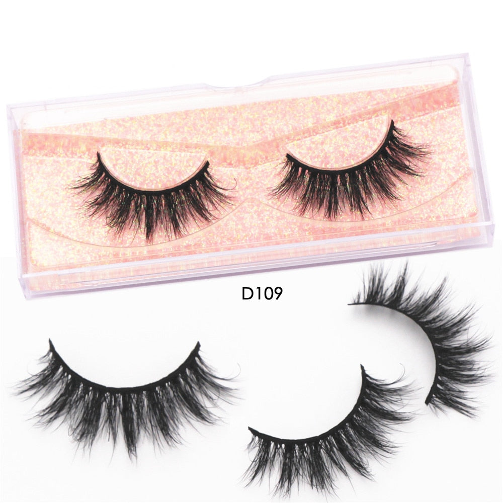 Mink Eyelashes Natural Long 3D Mink Lashes Cruelty Free Handmade Fake Lashes Makeup False Eyelash Short Soft Reusable Lashes A03