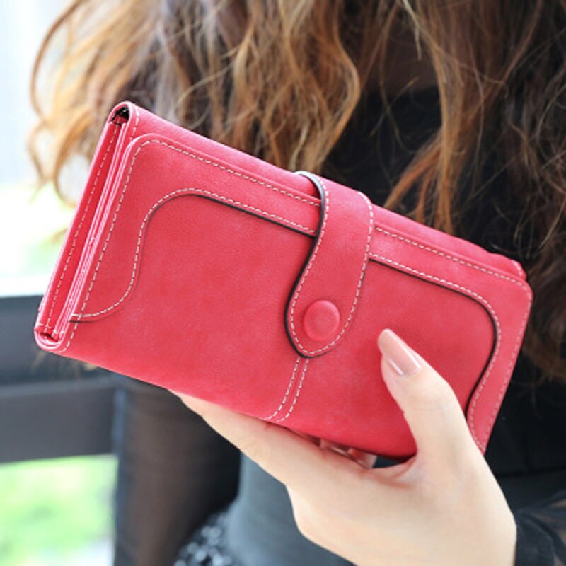 Aliwood Brand Wallets Retro Nubuck Leather Women's Long Wallets Clutch Female Hasp Purse Vintage Money Bag Carteira Card Holder