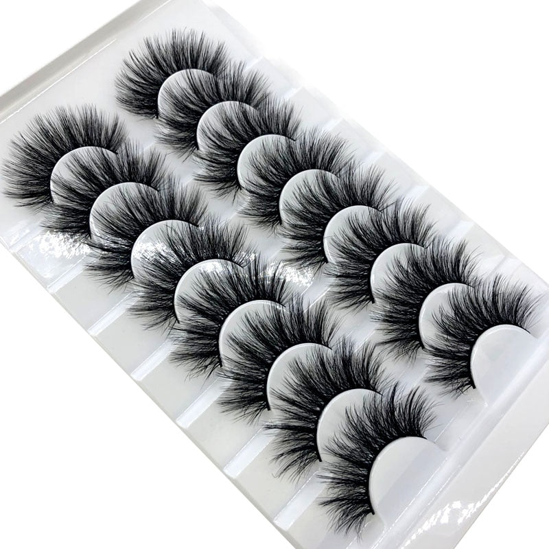 HBZGTLAD New 7/8 pairs 15-25mm natural 3D false eyelashes fake lashes makeup kit Mink Lashes extension mink eyelashes maquiagem