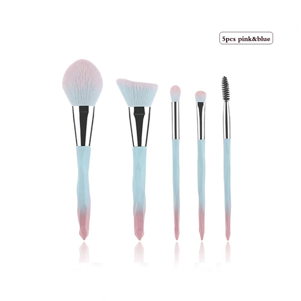 FLD 13/5 pcs Blue Makeup Brushes Set Face Eye Lip Eyeshadow Eyebrow Comb Eyelash Spoolies Foundation Powder Brush Tools Cosmetic