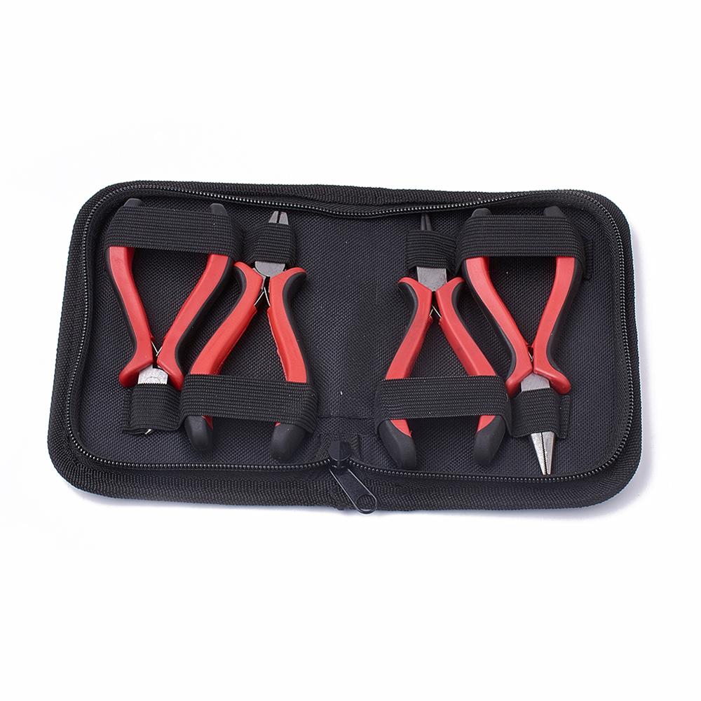 1Set Jewelry Making Tool Wire Cutter/Round Nose Pliers Side Cutting Pliers Scissor Vernier Tape Measure Beading Tweezers Awls