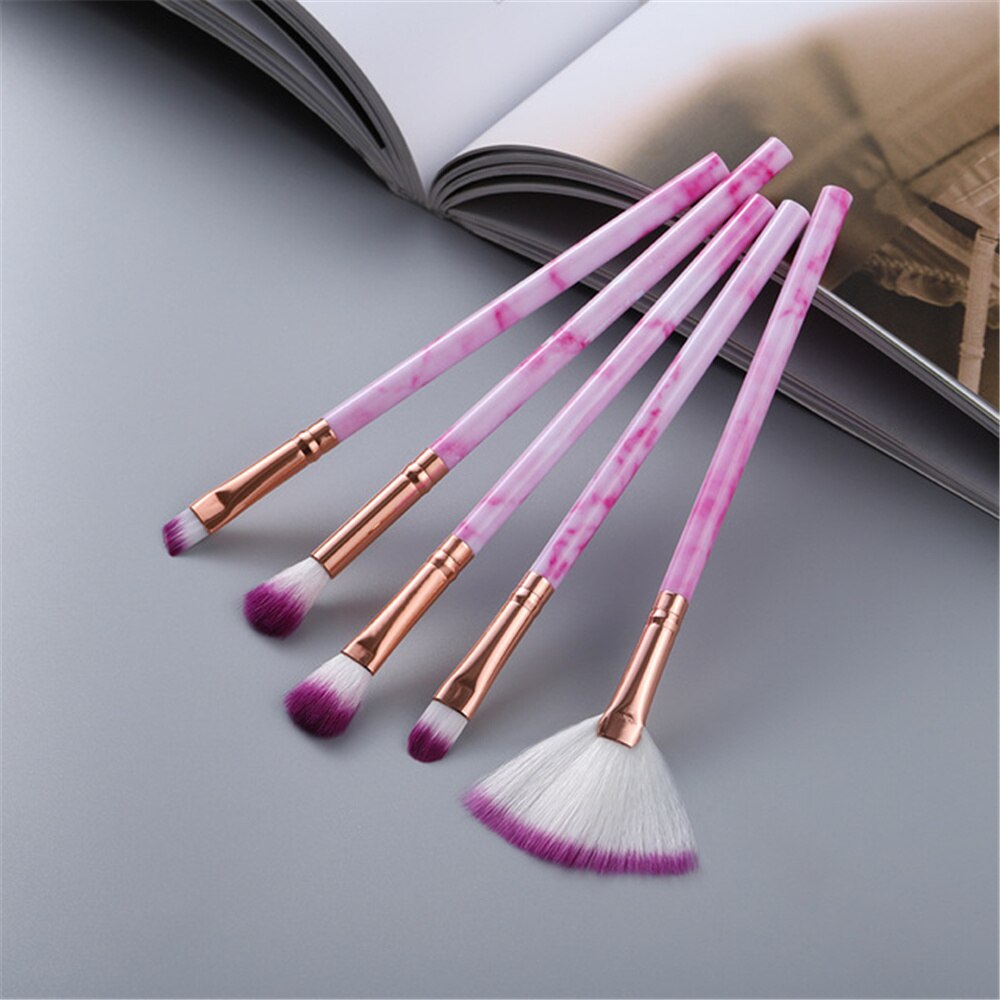 FLD 5-15Pcs Makeup Brushes Tool Cosmetic Set Beauty Powder Foundation Eye Shadow Eyebrow Fan Blush Blending Make Up Brush Kit