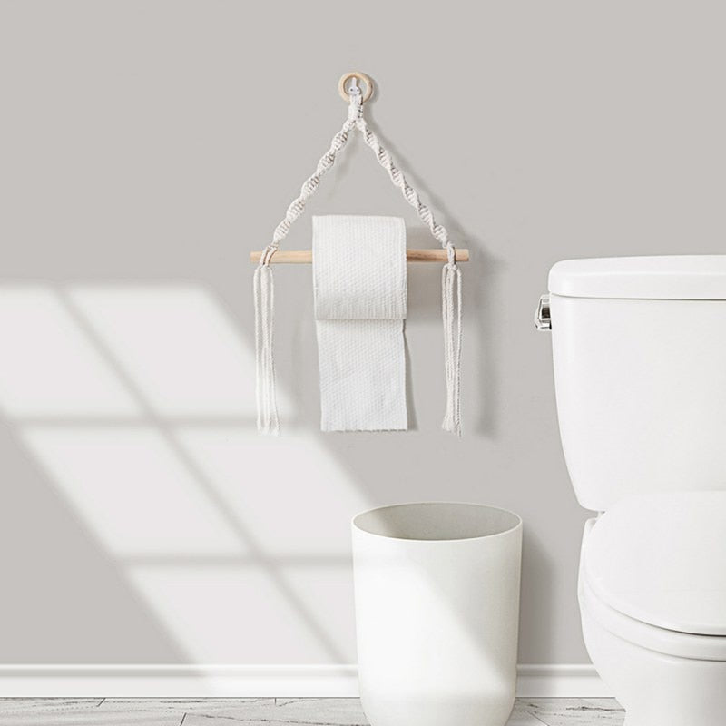 Toilet Paper Holder Tapestry Macrame Vintage Towel Hanging Rope Toilet Paper Holder Home Hotel Bathroom Decoration