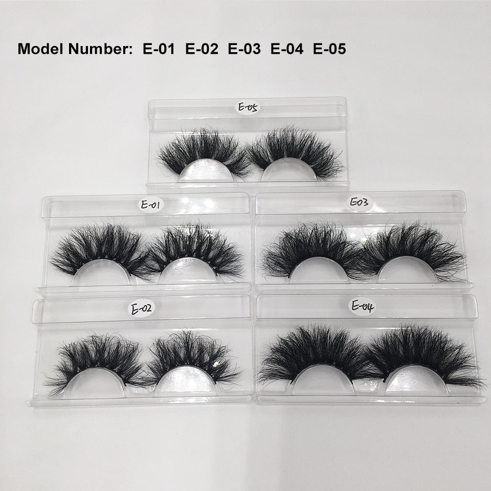 Mink Lashes Wholesale 5/10/30 25mm Lashes Dramatic Fluffy Long Lashes in Bulk Makeup Lashes Mink 25mm Wholesale Mink Eyelashes