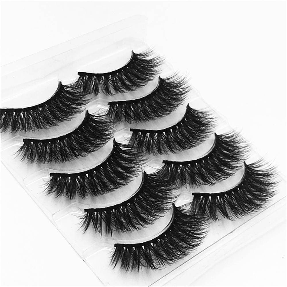 5/8 Pairs 20mm Mink Lashes 3D Natural False Eyelashes Fluffy Faux Mink Eyelashes Wispies Long Extension Eyelashes Pack Maquiagem