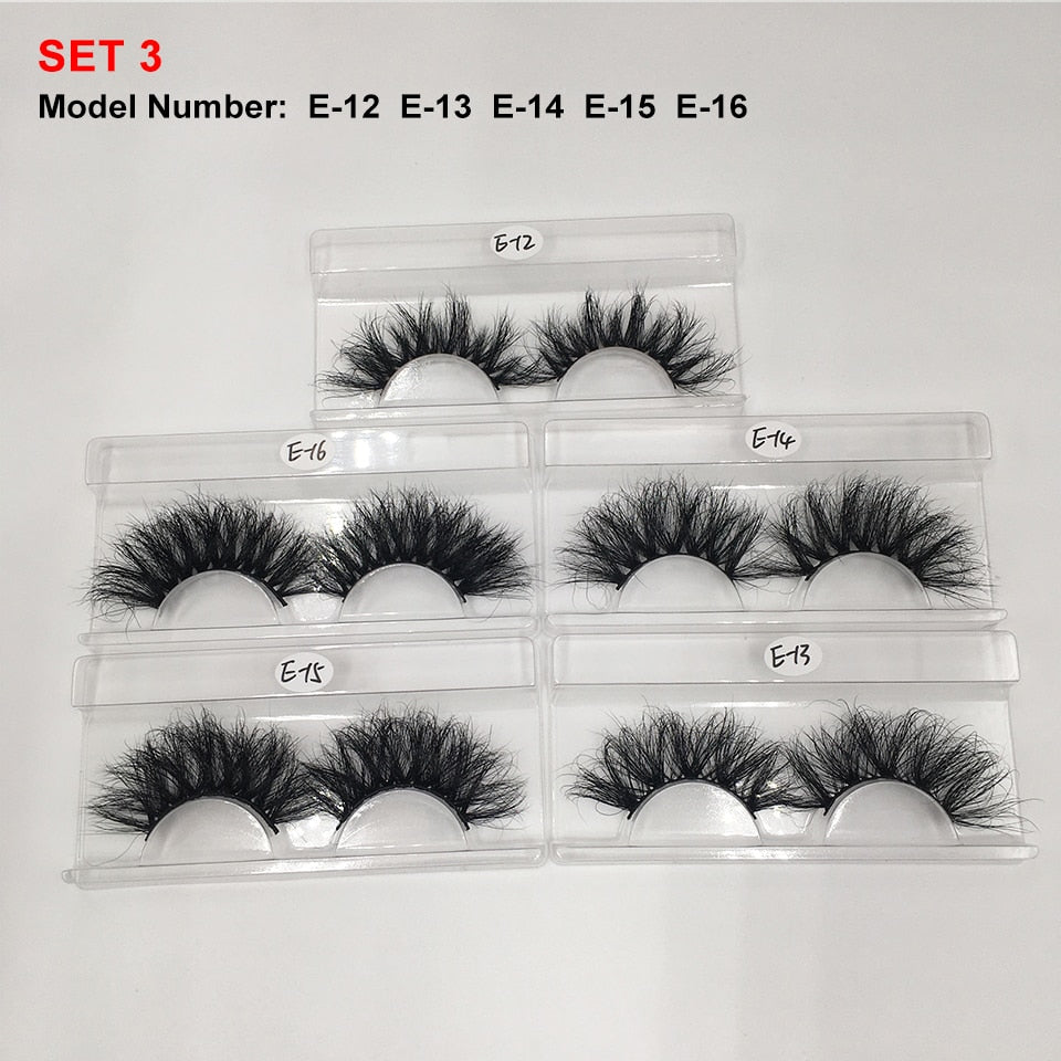 Mink Lashes Wholesale 5/10/30 25mm Lashes Dramatic Fluffy Long Lashes in Bulk Makeup Lashes Mink 25mm Wholesale Mink Eyelashes